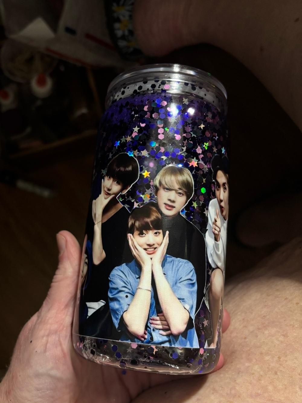 BTS glitter tumbler!! I can make them in different colors